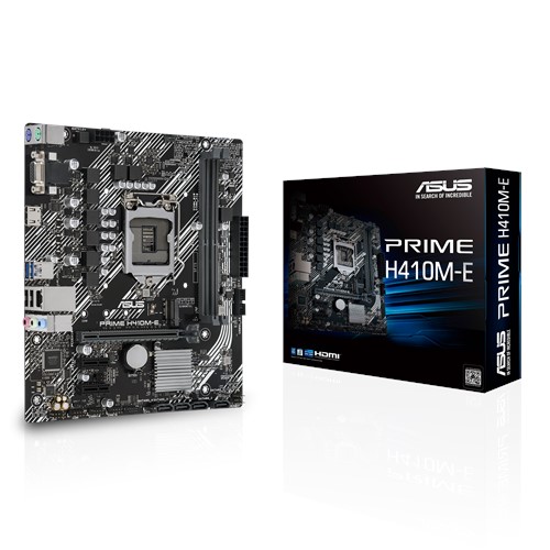 купить Материнская плата ASUS PRIME H410M-E LGA1200 2xDDR4 4xSATA3 1xM.2 1xD-Sub 1xHDMI 3xPCIe3.0 2xUSB3.2 2xUSB2.0  mATX в Алматы