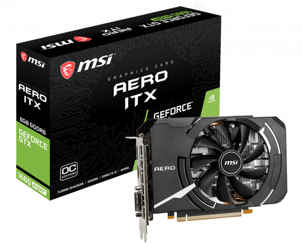 купить Видеокарта MSI GeForce GTX1660 SUPER, 6GB GDDR6 192-bit 1xDVI 1xHDMI 1xDP GTX 1660 SUPER AERO ITX OC в Алматы