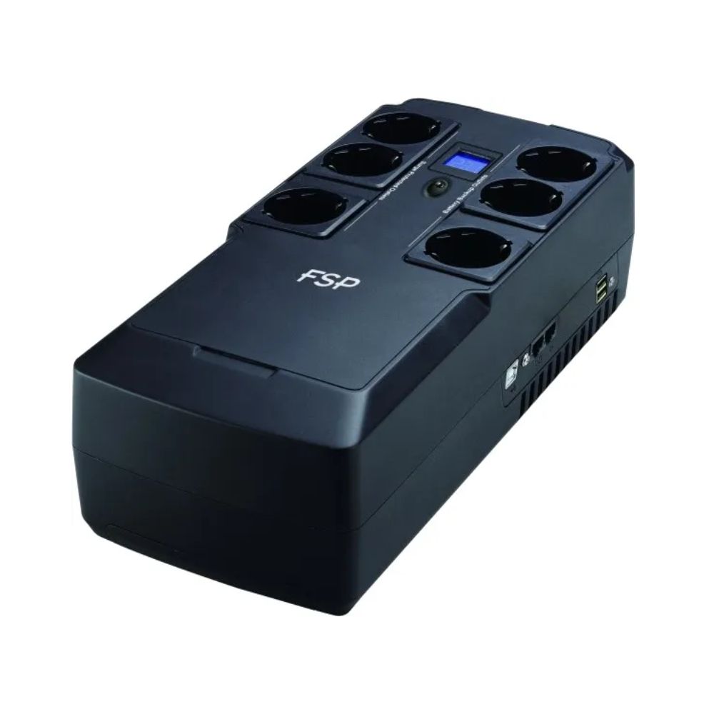 купить ИБП FSP Nanofit 800 480W/батарея 12V 5Ah/2xUSB charger 5V/1A//RJ45/6 розеток Euro/ЖК-дисплей в Алматы