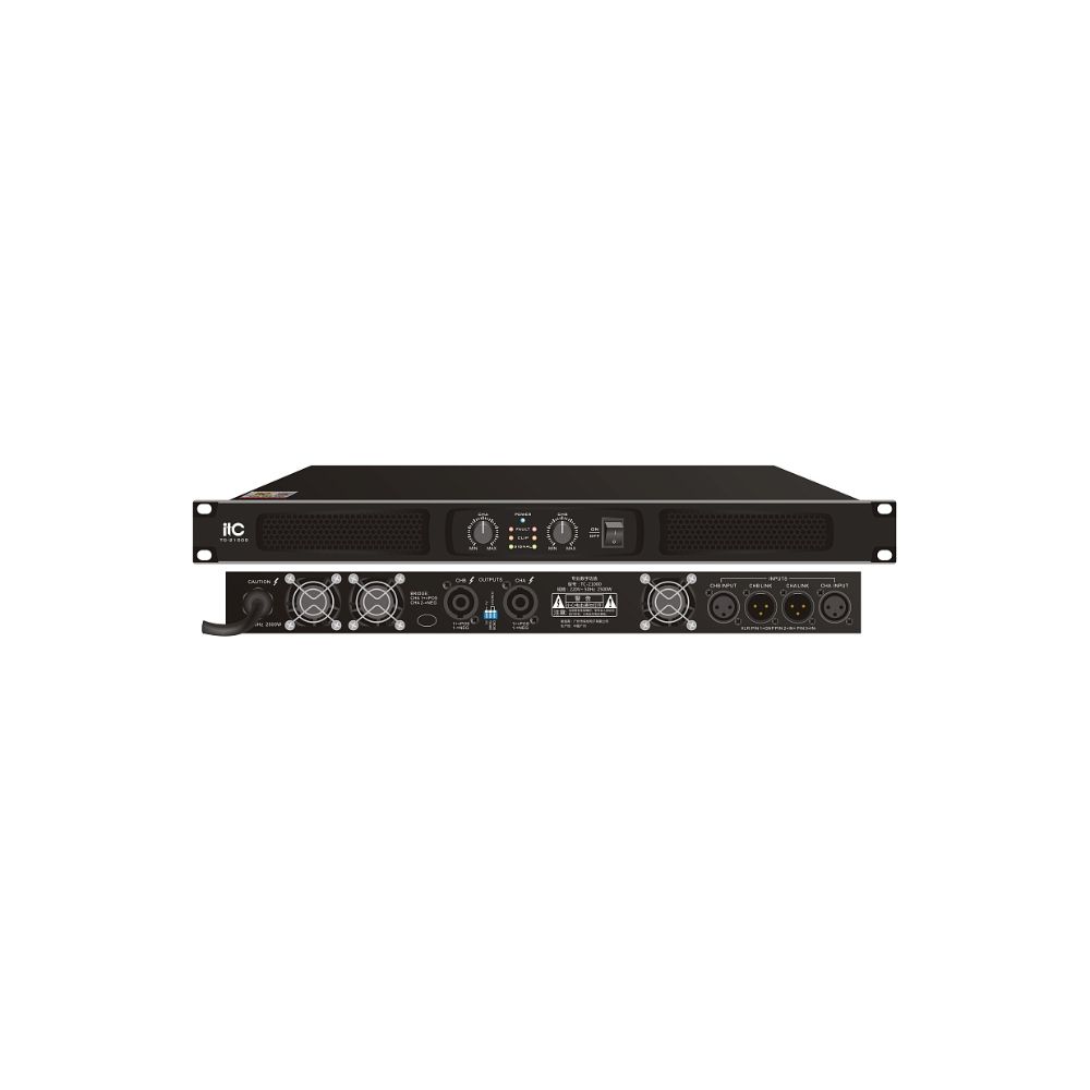 купить TC-2500 2-канальный профессиональный усилитель,8?:2*500W; 4?:2*800W; 2?:2*1300W; Bridge16?:1000W; в Алматы