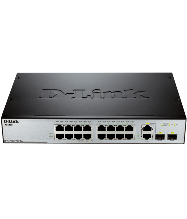 купить D-Link DES-3200-18/C1A Упр-мый комм 16 порта 10/100 + 2 100/1000 /  в Алматы