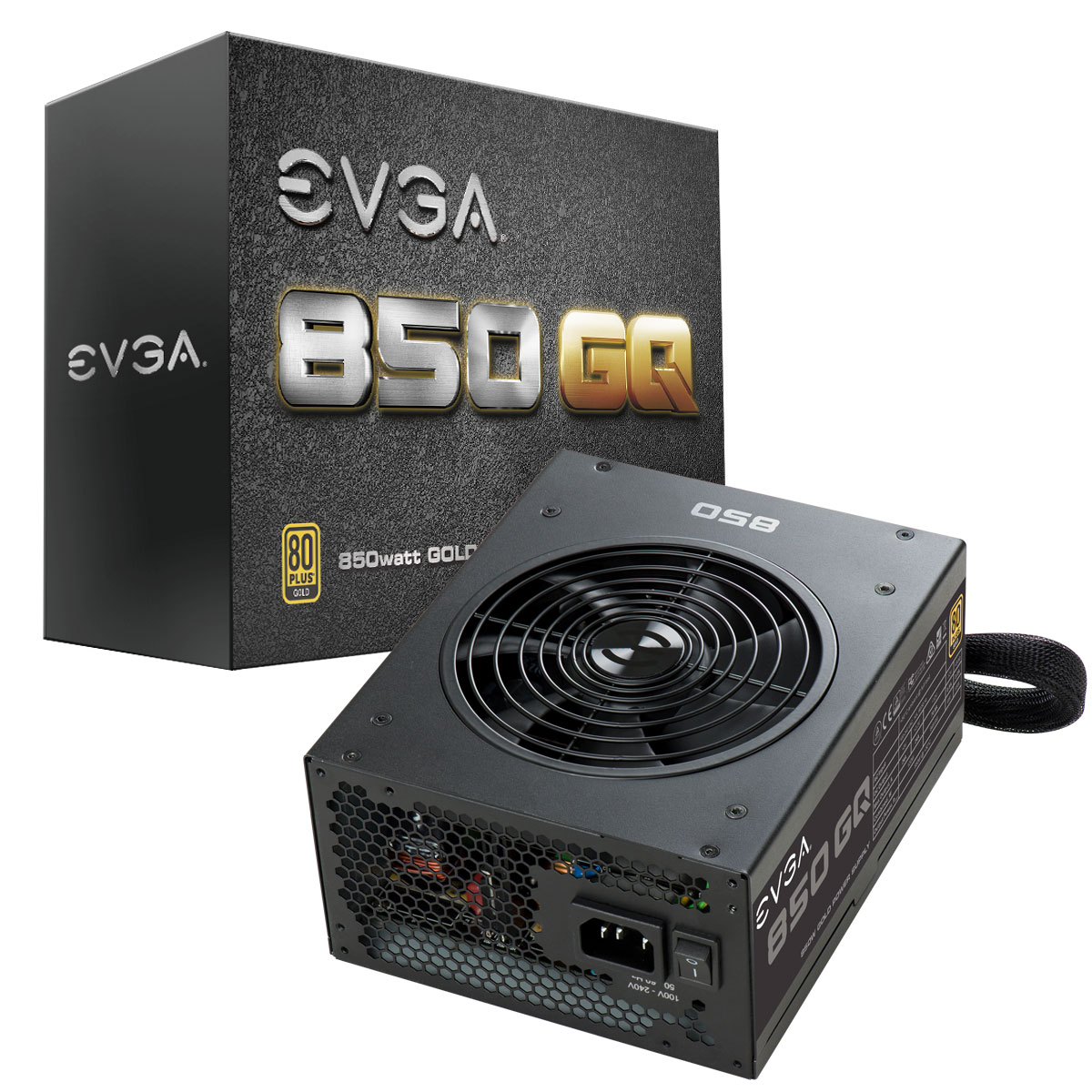 купить Блок питания ATX 850W EVGA 850 GQ, Active PFC, вентилятор 13.5 см, 80+ GOLD Semi Modular 210-GQ-0850-V2 в Алматы
