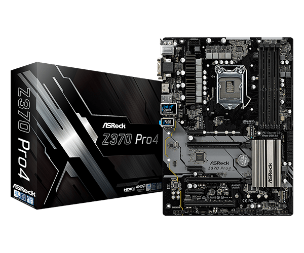 купить Материнская плата ASRock Z370 PRO4 iZ370 Supports 8th Generation Intel&reg; Core&trade; Processors Coffee Lake-S (Socket 1151) 4xDDR4 (4266+ OC) 6xSATA3 support RAID, 2xUltra M.2, Supports Intel&reg; Optane&trade; Technology,  Встроенное видео Intel&reg; UHD Graphics Suppor в Алматы
