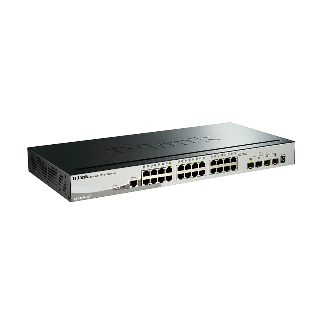 купить Коммутатор D-Link DGS-1510-28X/ME/A1A Gigabit Stackable SmartPro Switch with 24 10/100/1000Base-T ports, 4 10G SFP+  ports 802.3x Flow Con в Алматы