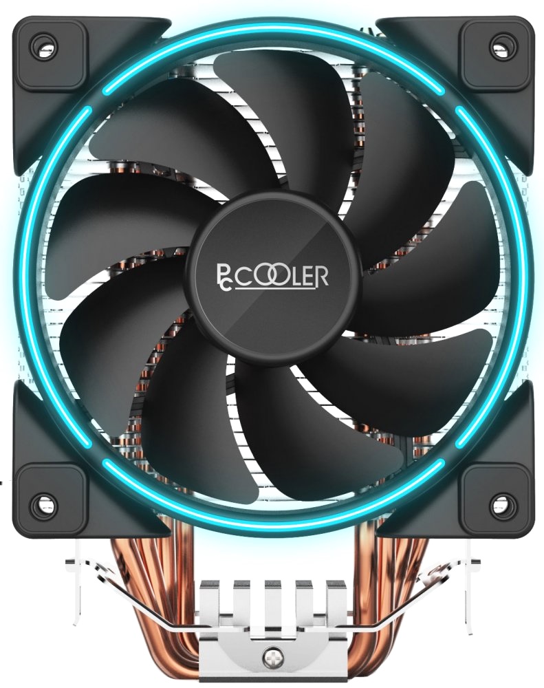 купить PCcooler GI-X4B, синий, 4-пин, 115X/775/AM4-FM2, 26.5дБ, 1000-1800 об/мин, Al+тепл.трубки, 145W в Алматы