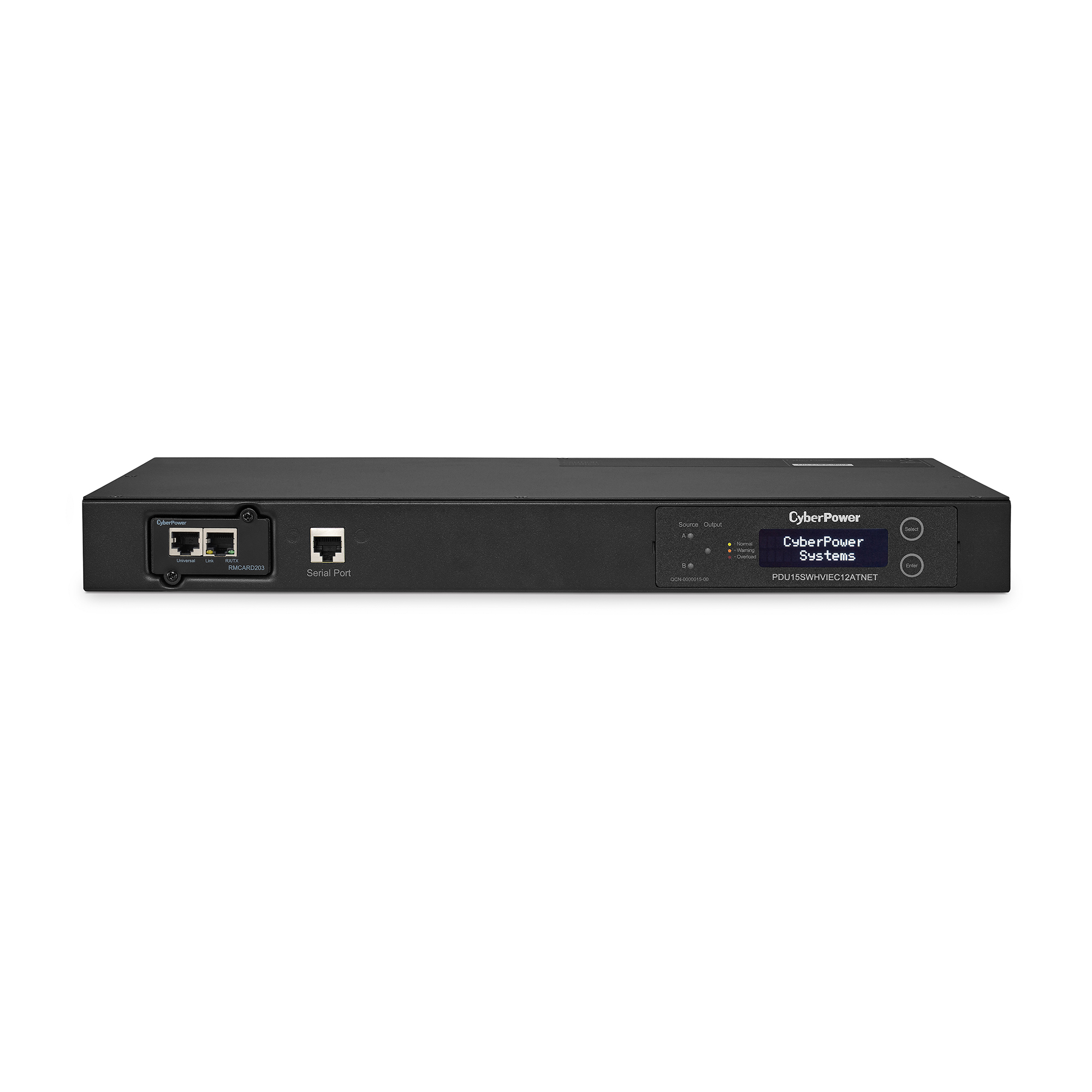 купить Блок распределения питания CyberPower PDU15SWHVIEC12ATNET (1U), вход IEC C14, 15A, выход 12*IEC C13, RJ45, SNMP Card, LCD в Алматы
