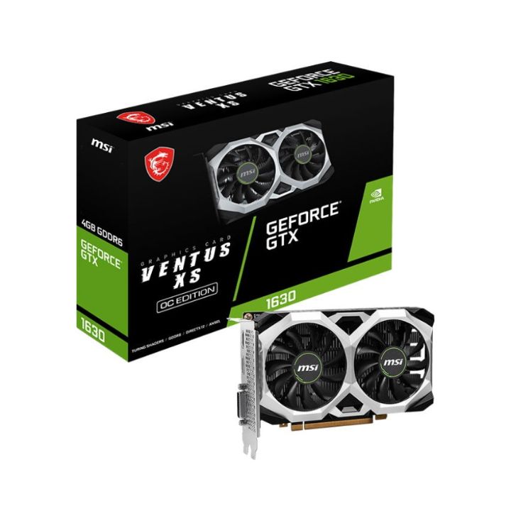 купить Видеокарта MSI GeForce GTX1630, 4GB GDDR6 64bit DVI HDMI DP GTX 1630 VENTUS XS 4G OC в Алматы