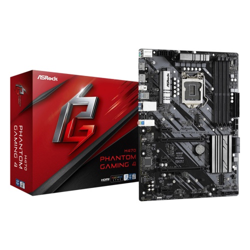 купить Материнская плата ASRock H470 PHANTOM GAMING 4 LGA1200 4xDDR4 6xSATA RAID 2xUM.2 HDMI DP ATX в Алматы