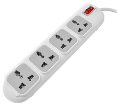 купить Сетевой фильтр Huntkey PZD401 3M <белый   серый, 4 универсальные розетки, 3m (0.75 мм, 10А, 2500Вт)> в Алматы