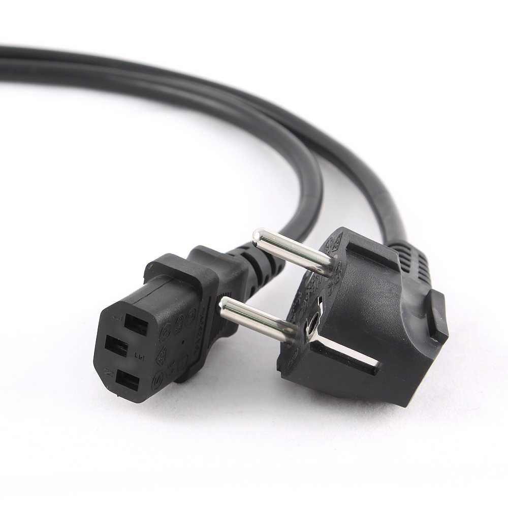 купить Кабель питания Cablexpert PC-186-VDE-5M, 5.0м, Schuko- C13, VDE, 10А, черный, с заземлением в Алматы