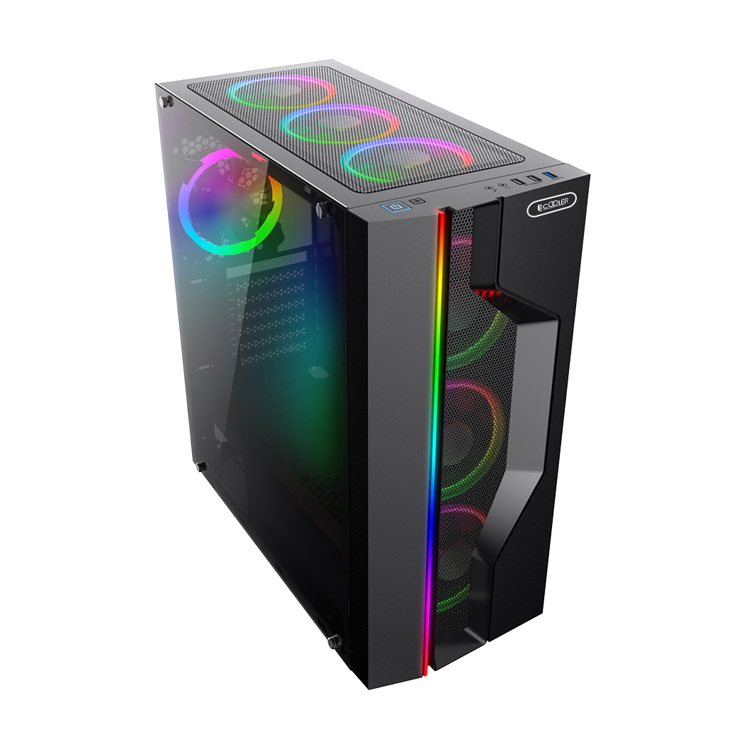 купить Компьютерный корпус PCCooler Master LE300, Без БП, USB3.0x1/USB2.0x2, Black, ARGB, ATX Midi в Алматы