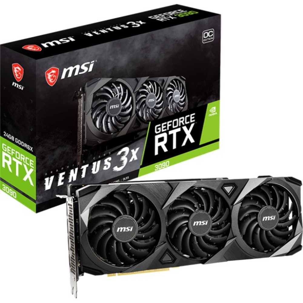 купить Видеокарта MSI GeForce RTX3090 VENTUS 3X OC, 24G GDDR6X 384bit HDMI 3xDP RTX 3090 VENTUS 3X 24G OC в Алматы