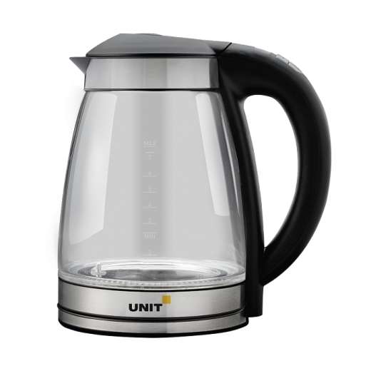 купить Чайник электрический UNIT UEK-271, стекло, 1.7л., 2200Вт., установка температуры, Цвет: Чёрный                                                                                                                                                             в Алматы