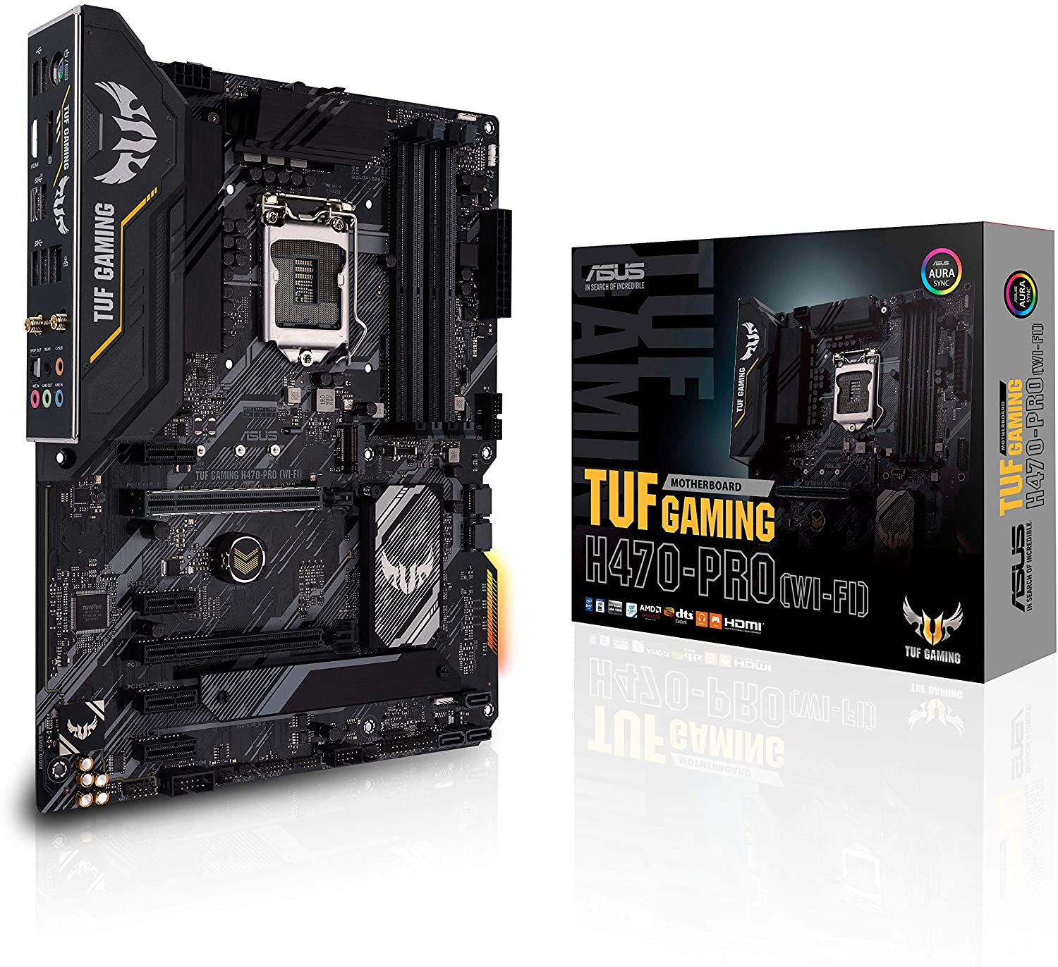 купить Материнская плата ASUS TUF GAMING H470-PRO LGA1200 4xDDR4 5xSATA3 RAID 2xM.2 1xHDMI 1xDP 2xPCIe3.0 4xPCIex1 4xUSB3.2 2xUSB2.0 ATX в Алматы