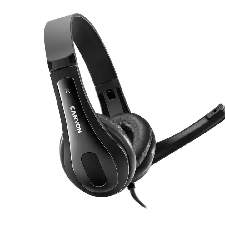 купить CANYON CHSU-1 basic PC headset with microphone, USB plug, leather pads, Flat cable length 2.0m, 160*60*160mm, 0.13kg, Black; в Алматы