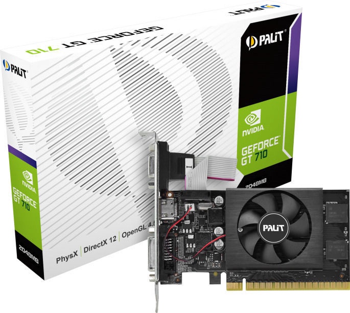купить Видеокарта, PALIT, GT710 2048M 4710562241464, NE5T7100HD46-2087F, sDDR5, 64B, CRT, DVI, HDMI, Цветная коробка в Алматы