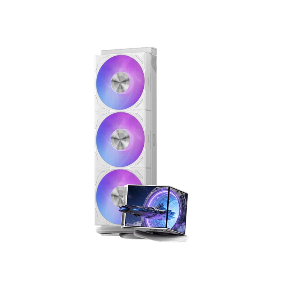 Купить Водяное охлаждение для CPU PCCooler DX360 ARGB Display WH TDP 320W 115X/1200/1700/1851/AM4/AM5 Белый в Алматы