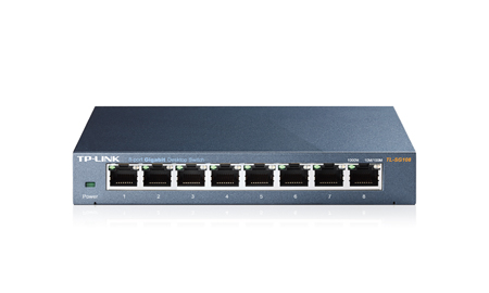 купить Коммутатор GbE  8-портовый Tp-Link TL-SG108 <8-Port 100/1000Mbps, настольный, QoS (IEEE 802.1p) function, 9K Jumbo frame> в Алматы