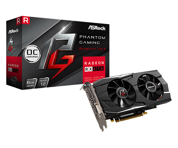 купить Видеокарта ASRock PHANTOM GAMING D RADEON RX570 8G ОC/H, 8GB 256-bit GDDR5 DVI HDMI 3xDP BOX в Алматы