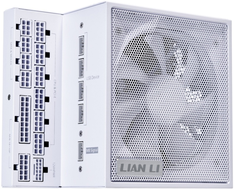 купить Блок питания Lian Li EG0850 WHITE 850W Full Modular, 80+ PLATINUM, КПД 92,41%, 25.96dBA, FAN 120MM FDB, 2000rpm, Black, G9P.EG0850.WE00.EU в Алматы