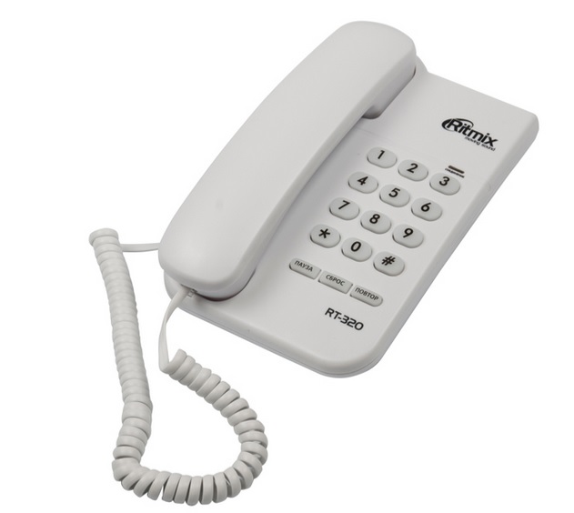 купить Телефон проводной Ritmix RT-320 белый в Алматы
