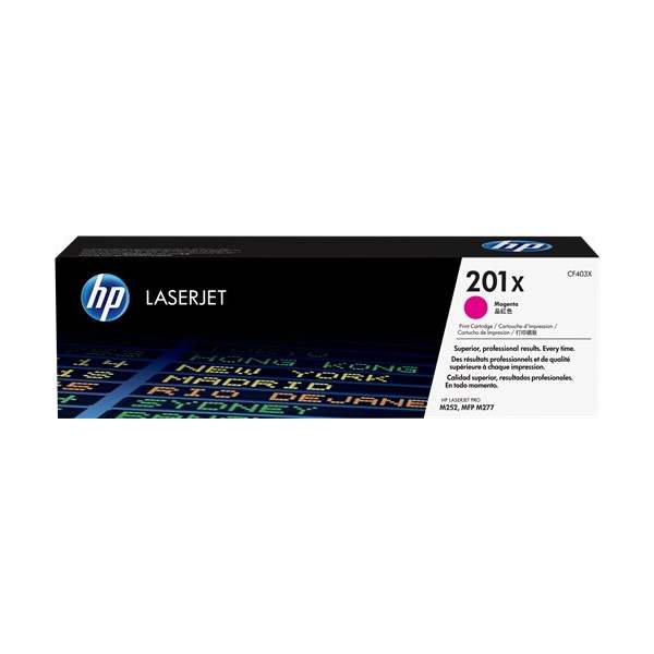 купить Картридж лазерный HP CF403X, 201X, для LJ Pro M252dw, M252n, M274n, M277dw, M277n, 2300 страниц, пурпурный в Алматы