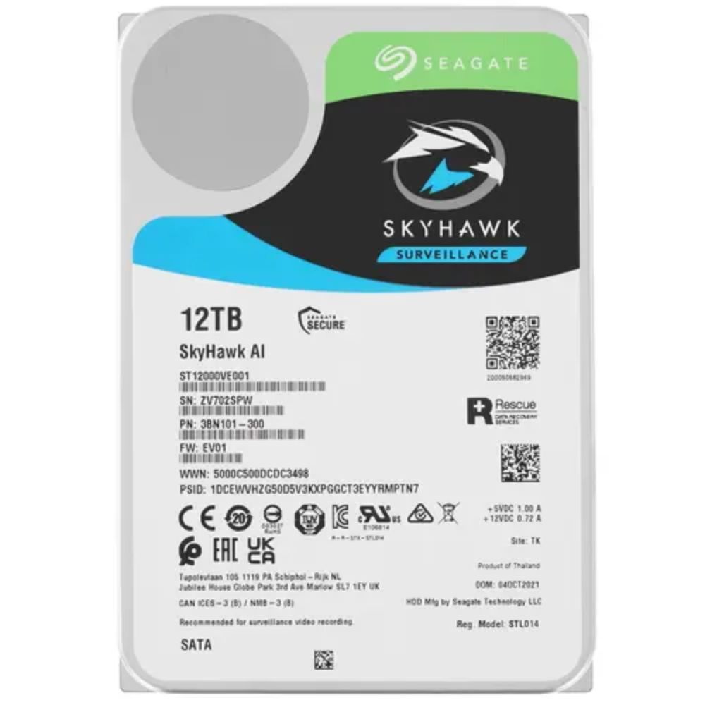 купить Жесткий диск HDD 12 Tb SATA 6Gb/s Seagate SkyHawk AI ST12000VE001 3.5” 7200rpm 256MB cache в Алматы