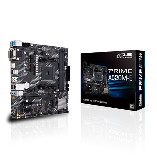 купить Сист. плата Asus PRIME A520M-E ASUS, A520, AM4, 2xDIMM DDR4, PCI-E x16, 2xPCI-E x1, M.2, 4xSATA, D-Sub, DVI-D, HDMI, mAT в Алматы