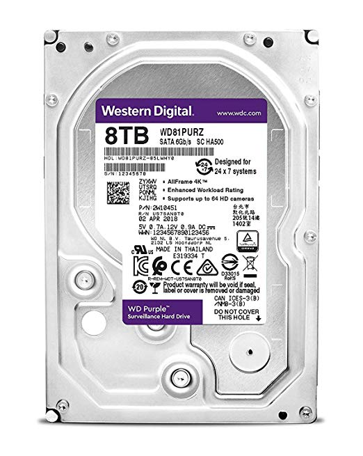 купить Жёсткий диск HDD 8 Tb SATA 6Gb/s Western Digital Purple WD82PURZ 3.5" 7200rpm 256Mb в Алматы