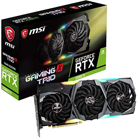 купить Видеокарта MSI GeForce RTX2080Ti, 11GB GDDR6 352-bit 1xHDMI 3xDP 1xUSB RTX 2080 Ti GAMING TRIO в Алматы