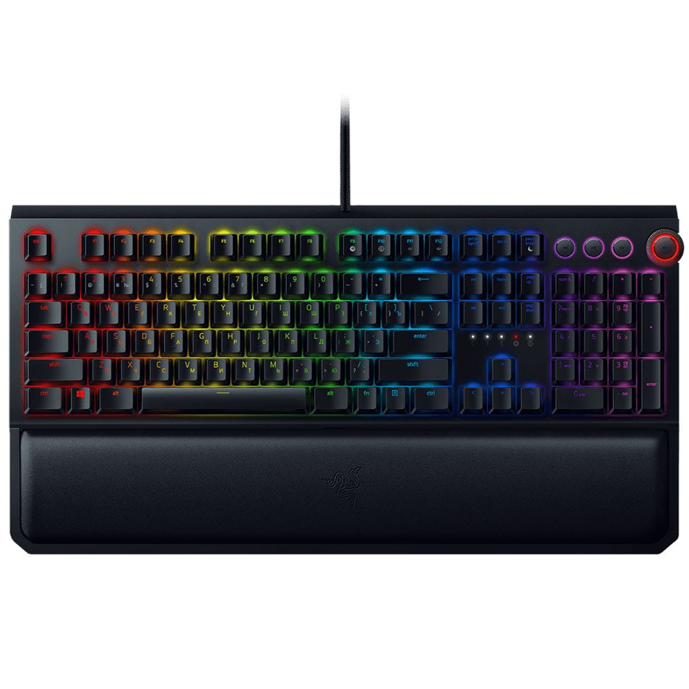 купить Клавиатура, Razer, BlackWidow Elite (Yellow Switch), RZ03-02622700-R3R1, игровая, механические переключатели Razer Yellow, программируемые клавиши, USB, Подсветка Chroma 16.8 млн цветов с эффектами, Чёрный в Алматы