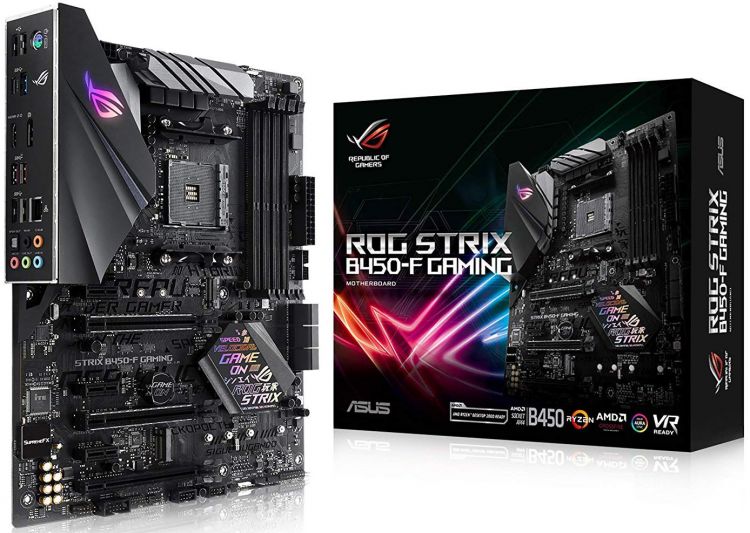 купить Материнская плата ASUS ROG STRIX B450-F GAMING AM4 4xDDR4 (3200 OC) 6xSATA3 Raid 2xM.2 1xHDMI 1xDP 6xUSB3.1 2xUSB2.0, 1xRG45, 1xPS/2, AURA, ATX в Алматы