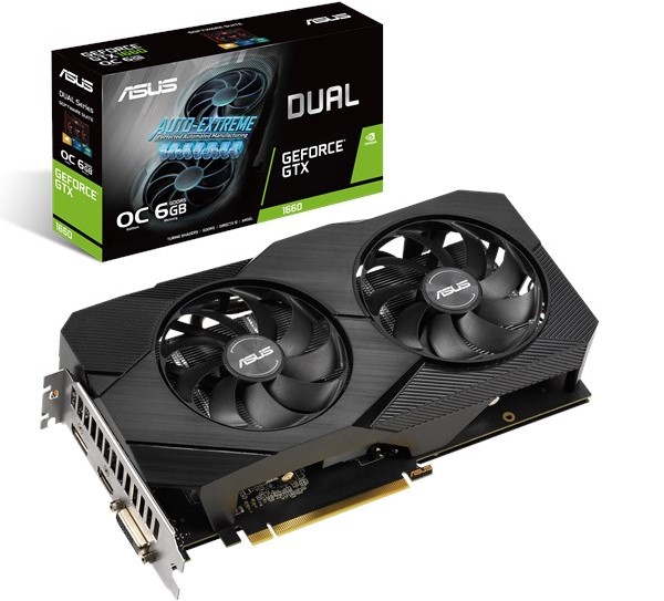 купить Видеокарта ASUS GeForce GTX1660Ti 6GB GDDR6 19bit 2xHDMI 2xDP HDCP DUAL-GTX1660-O6G-EVO в Алматы