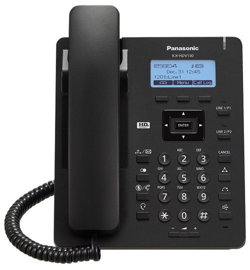 купить Panasonic KX-HDV130RUB Проводной SIP-телефон 2.3-дюйм, 2 линии, 2 порта, PoE, память 500 номеро в Алматы