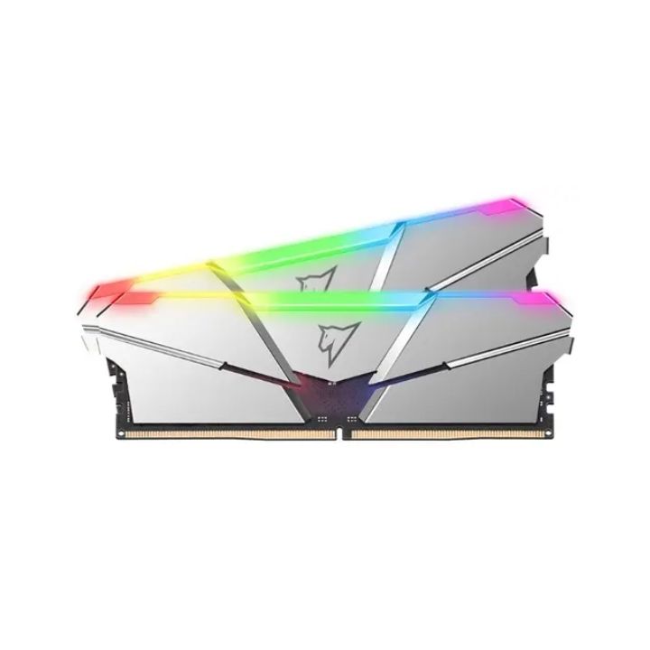 купить Модуль памяти Netac Shadow RGB, NTSRD5P48DP-16S, DDR5 DIMM, 8Gbx2, 4800Mhz, C40, Silver в Алматы