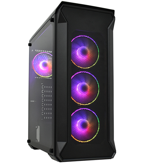 купить Компьютерный корпус APEX-Tank3  ARGB, tempered glass, black, 4 case FANs, MATX midi tower (w/o PSU) в Алматы