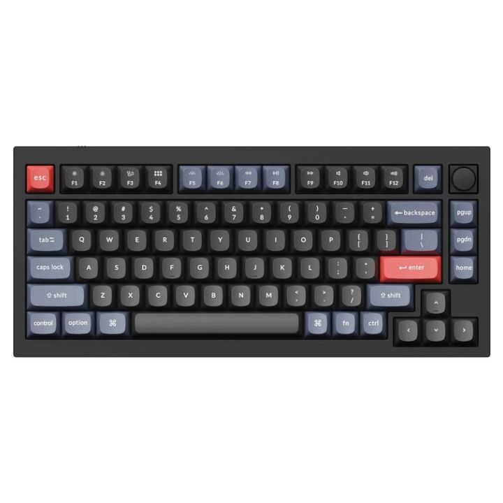 купить Клавиатура Keychron Q1-M2 Black Knob Blue Switch RGB Hot-Swap Gateron G pro Mechanical в Алматы