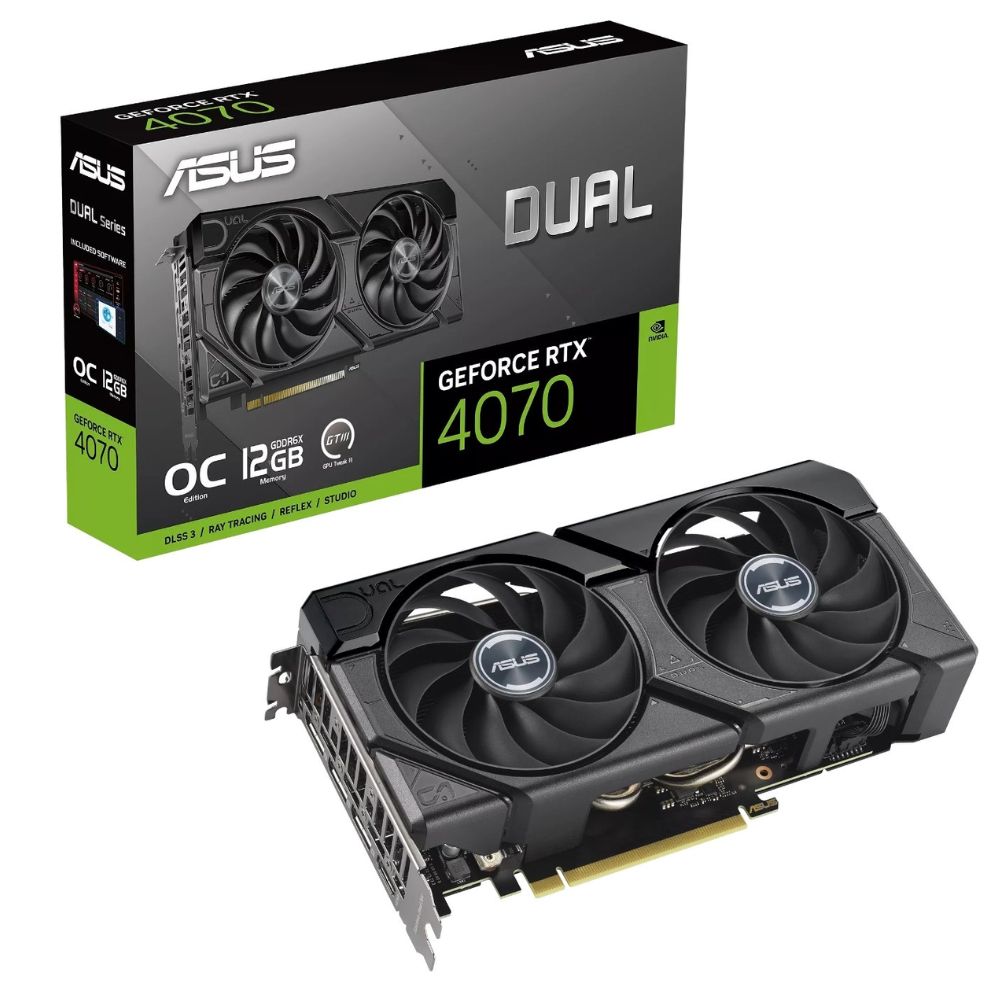 купить Видеокарта ASUS GeForce RTX4070 OC&nbsp;12GB DUAL-RTX4070-O12G-EVO в Алматы