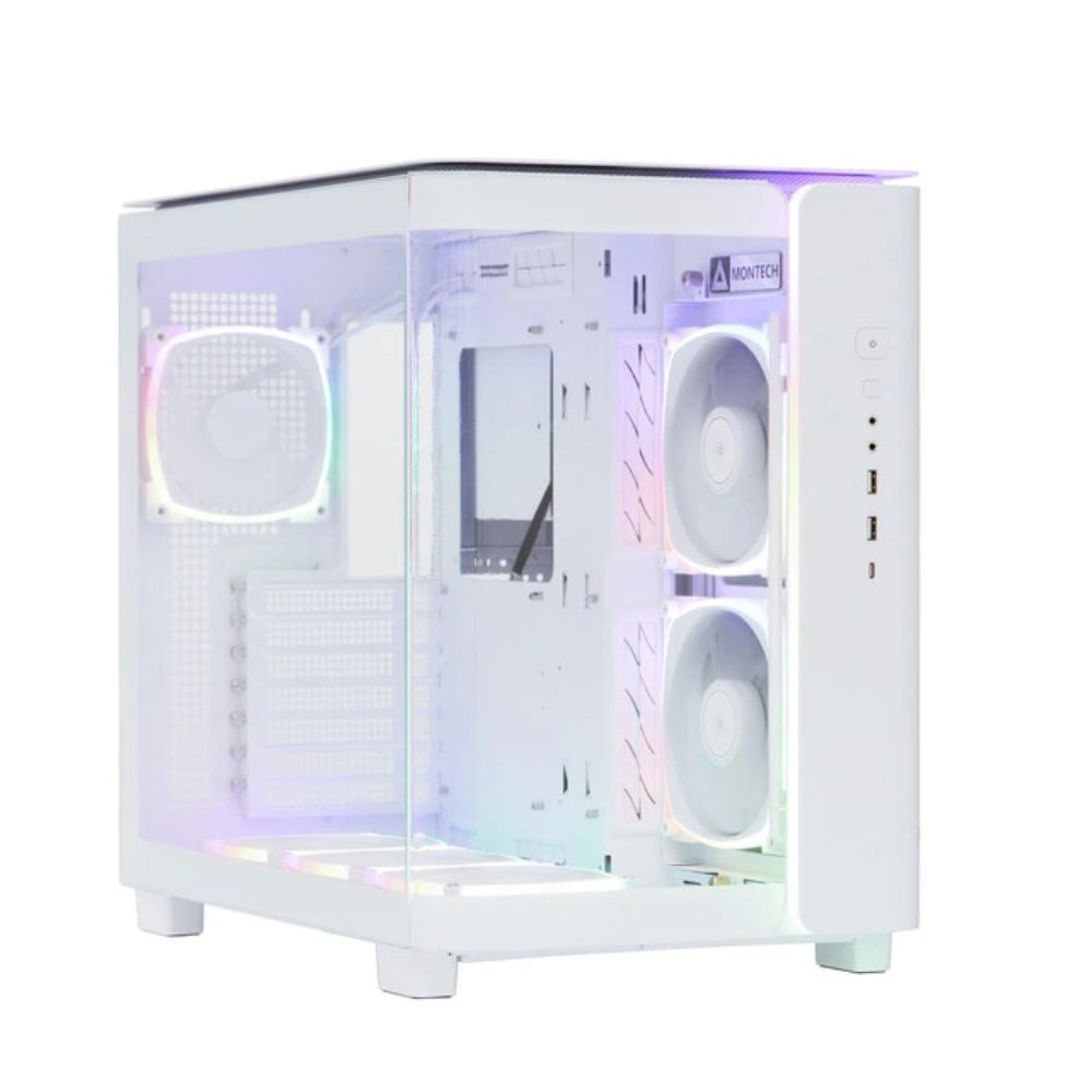 Купить Корпус Montech KING 95 PRO (W) ATX/Micro-ATX/Mini-ITX 2xUSB3.0 1xType-C 1xAudio 1xMic Белый в Алматы
