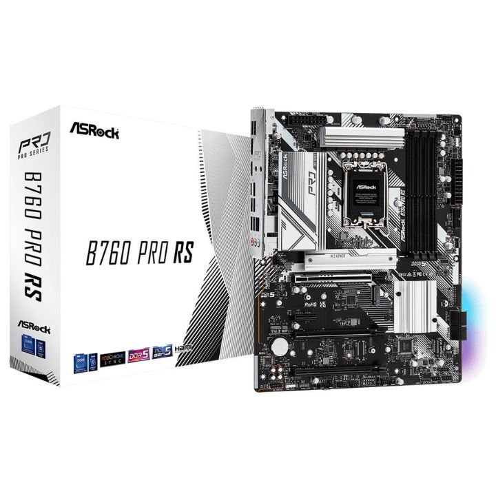 купить Материнская плата ASRock B760 PRO RS LGA1700 4xDDR5 4xSATA RAID 2xM.2 HDMI DP eDP ATX в Алматы