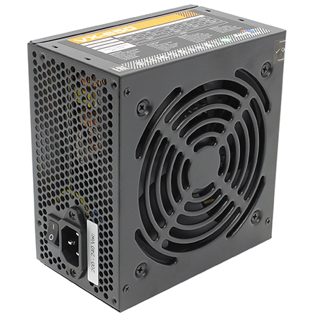 купить Блок Питания AiR-Cool VX-550, 550W, ATX, None PFC, SECC 0,6 мм, 20+4 pin (Длина 450 мм) в черной оплетке, 4+4pin (Длина 650 мм), 2x Sata+Sata+Molex (Длина 450мм), PCI-E6+2  (длина 450мм), Fan 12см, Кабель питания 1,2 метра, КПД 85%. в Алматы