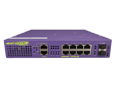 купить 16515 Extreme Коммутатор Summit X430-8p - 8 10/100/1000BASE-T PoE+, 2 1000BASE-Xunpopulated SFP, 1 AC PSU, ExtremeXOS L2 Edge license Include:95600-16515 PWP Software and TAC 1pc. в Алматы