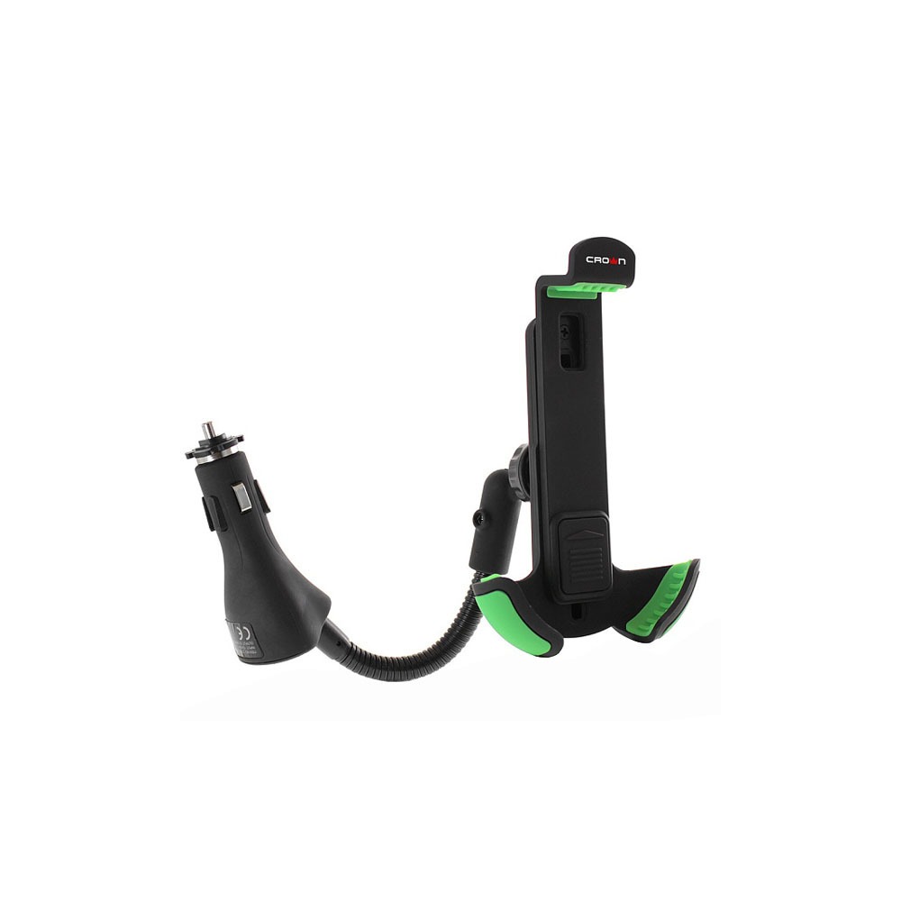 купить Автомобильный держатель для смартфона с двумя USB CROWN CMDC-IP5-032 Black в Алматы