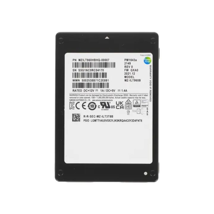 купить SAMSUNG PM1643a 960GB Enterprise SSD, 2.5**, SAS 12Gb/s, Read/Write: 2100/1000 MB/s, Random Read/Write IOPS 380K/40K в Алматы