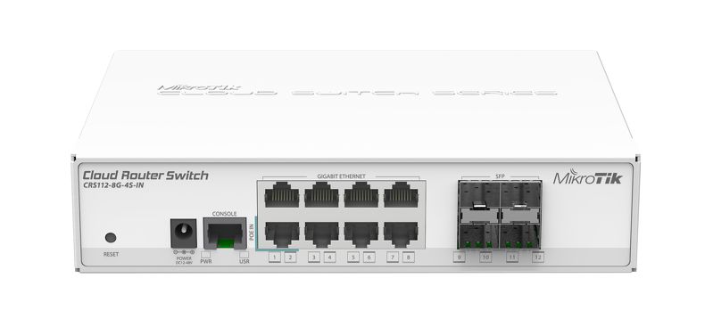 купить Сетевой коммутатор MikroTik CRS112-8G-4S-IN 8xGigabit LAN, 4xSFP, Router OS L5, desktop case в Алматы
