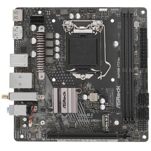 купить Материнская плата ASRock H410M-ITX/AC LGA1200 2xDDR4 4xSATA 1xUM.2 HDMI DP WiFi mATX в Алматы