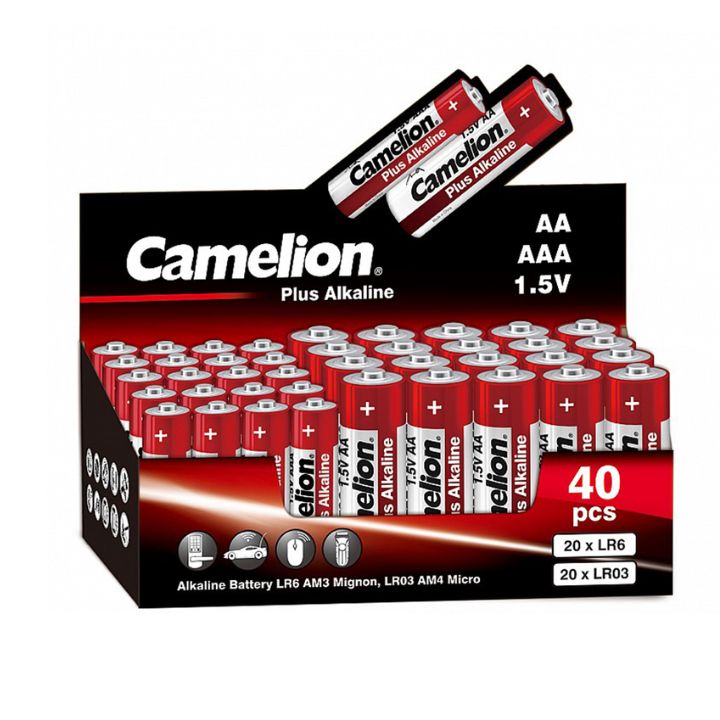 купить Батарейка CAMELION Plus Alkaline 20LR6+20LR03-SP4-CB 40 шт. в упак. в Алматы