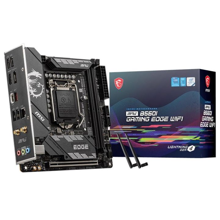 купить Материнская плата MSI MPG B560I GAMING EDGE WIFI LGA1200 2xDDR4 4xSATA3 2xM.2 HDMI mATX в Алматы