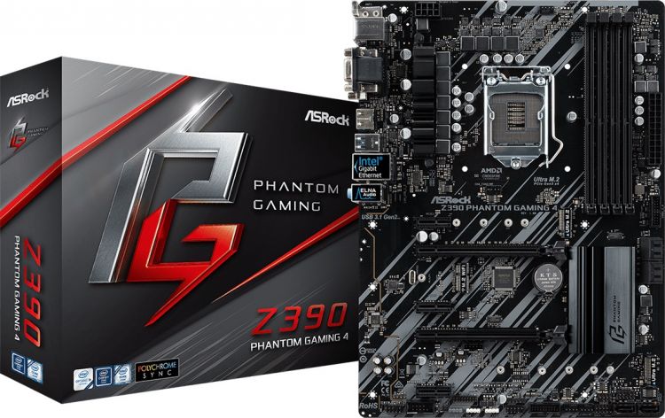 купить Геймерская Материнская плата ASRock Z390 PHANTOM GAMING 4 iZ390 1151 4xDDR4 (4300+) 6xSATA RAID 2xUltra M.2, 1 ключ M.2 E для WiFi, 1xD-Sub 1xDVI-D 1xHDMI 2xPCI-E3.0x16, 3xPCI-E3.0x1 Supports AMD Quad CrossFireX™ and CrossFireX™ 1xPS/2, 2xUSB2.0, 4xU в Алматы