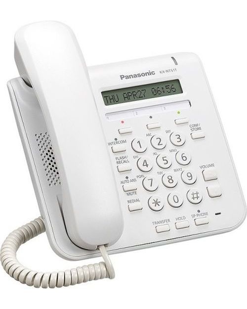 купить Panasonic KX-NT511PRUW IP системный телефон, 3 кнопки DSS, 1-строчный экран, 2 порта 100Base-TX в Алматы